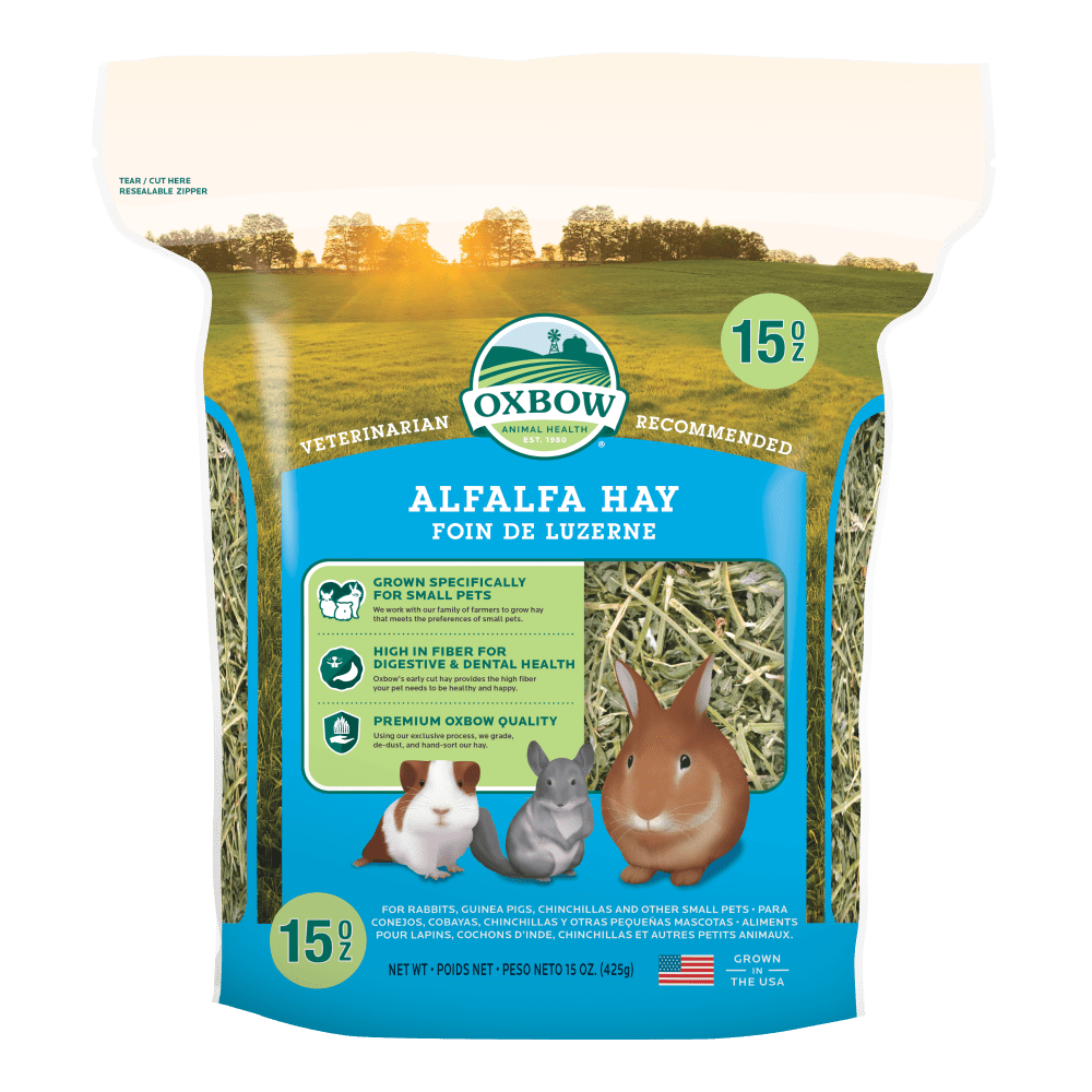 Oxbow Alfalfa Hay หญ้าอัลฟัลฟ่าสำหรับกระต่ายและแกสบี้ (425g and 1.13kg)